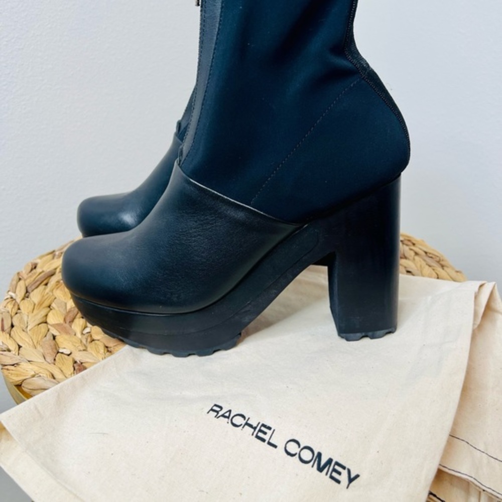 RACHEL COMEY Pipe Clog Leather Platform Boots Black size 7 new with box - Picture 2 of 7